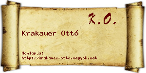 Krakauer Ottó névjegykártya